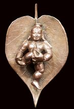 Bal Krishna On Leaf In Pure Solid Copper - €102,54 EUR
