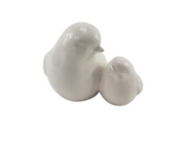 Porcelain White Mamma with Baby Bird Figurine Statues Home Décor Birds  - $11.83