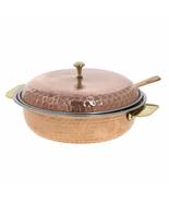 PARIJAT HANDICRAFT Indian Serveware Donga Copper Serving Bowl Tureen Wit... - £47.00 GBP