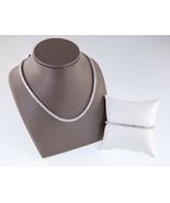 12.00ct T. W. Cz Tennis Halskette &amp; Armband Im Set Rhodiniert Sterlingsi... - €330,96 EUR