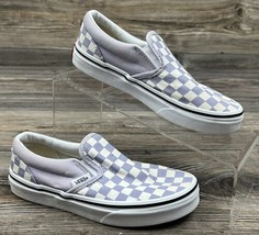 Vans Off The Wall Youth Slip-On Shoes Light Purple/White Check Size 1.5 - $12.83