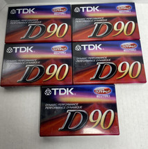 TDK - D90 High Output Blank Cassette Tapes 5 Tapes Sealed  - £17.52 GBP
