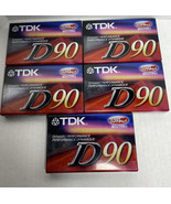 TDK - D90 High Output Blank Cassette Tapes 5 Tapes Sealed  - £17.16 GBP