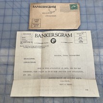 Antique Document Bankersgram Houston Texas 1923 Flu Outbreak Insurance - $404.97 MXN