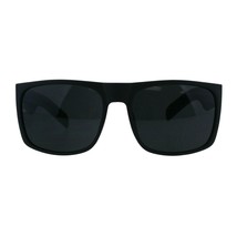 Uomo Quadrato Rettangolare Occhiali da Sole Classico Nero Telaio &amp; Lenti... - £8.58 GBP