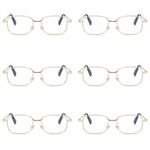 6 PK Mens Womens Metal Frame Clear Lens Reading Glasses Fashion Classic Readers - £9.58 GBP