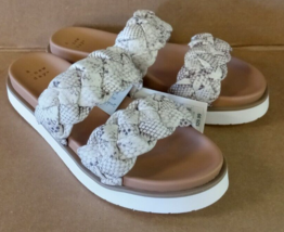 Women&#39;s Sage Snake Print Braided Footbed Sandals - a New Day - Size 8.5 - $14.99