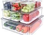 10 Pack Fridge Organizer, Stackable Refrigerator Organizer Bins With Lid... - $64.99