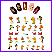 Nail art water transfer stickers decal cartoon characters duck crab camel RP054 - £2.43 GBP