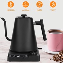 1200W Electric Kettle Stainless Gooseneck Water Boiler Camping Office Kettle Us - £70.24 GBP