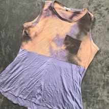 White Birch XL Tie Dye Tank Top Pocket Sleeveless Purple Peach Casual - $281.01 MXN