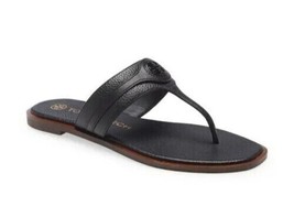 Tory Burch Thong Welt Leather Sandals Flats in Black, Sz 7 NIB! - $173.24