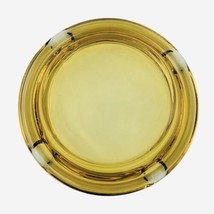 Vtg Yellow Amber Glass Ashtray Smoking Stand Replacement 7 7/8&quot; dia Tobacciana - £22.70 GBP