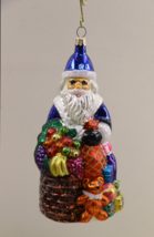 Christopher Radko Santa Delivers Christmas Toys Fruit Basket 7.5&quot; Ornament - $32.90