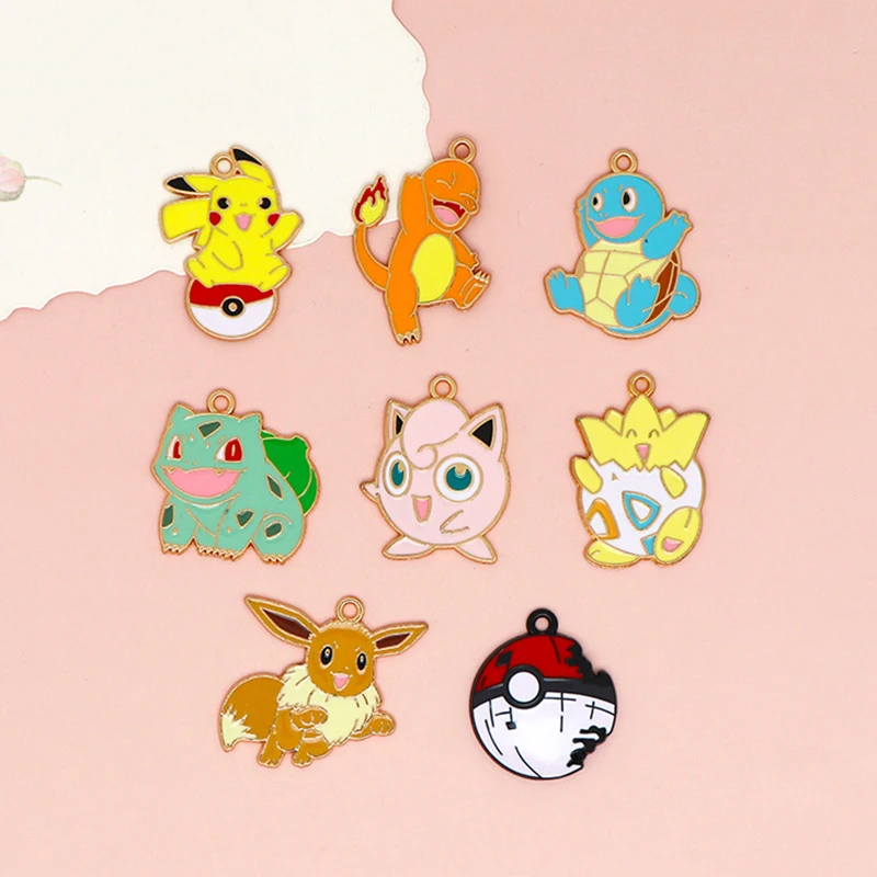 5/10pcs Pokemon Pikachu Psyduck Kawaii anime figure Squirtle cartoon DIY - £9.97 GBP+