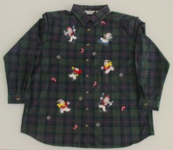 Victoria Jones Women&#39;s Christmas/Snowmen Cotton Shirt Size XL - £12.58 GBP