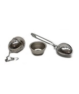 Lot of 2 Stainless Loose Tea Ball And Caddy Spoon Infusers Strainers wit... - £10.09 GBP