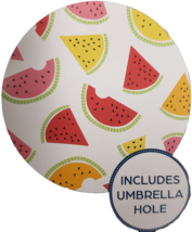 Peva Outdoor Printed Tablecloth, 60&quot;Round w/umbrella hole, WATERMELONS SLICES,BL - £11.89 GBP