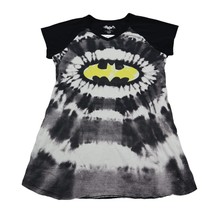 Batman Shirt Womens L Black Tie Dye V Neck Short Sleeve Pullover Sleepwear Tee - £14.71 GBP