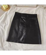 Glacspyg Skirt, Women&#39;s Pu leather High Waist Short Skirt - £25.68 GBP