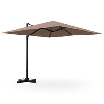 9.5 Feet Square Patio Cantilever Umbrella with 360 Rotation-Coffee - Col... - $275.97