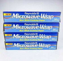 Vintage Reynolds Microwave Wrap Non Stick Cooking Paper 50 sq ft 90s Lot... - £21.56 GBP