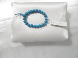 Charter Club 6-1/2&quot; Blue Marbled Bead Stretch Bracelet Y588 - £10.56 GBP