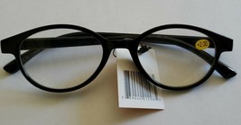 Plastic Framed Reading Eye Glasses ~ Black Frames ~ +2.00 Strength ~ K27 - $14.96