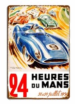 LeMans 24h 1950s race metal wall poster Vintage decor Tin Sign garage Bar - £23.06 GBP+