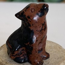 Mahogany Obsidian Carved Wolf Dog Figurine Crystal Animal Pet Mini Figur... - £8.99 GBP