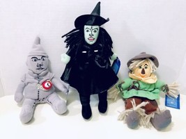 Nanco The Wizard Of Oz Scarecrow Wicked Witch Of The West &amp; Tin Man 3 Soft Dolls - £24.07 GBP