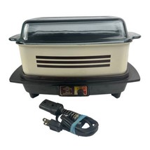 Vintage West Bend Slow Cooker 4qt Automatic Brown Stripe Model 84114 Slo-Cook - £35.22 GBP