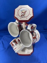 1993/1997 Campbell&#39;s Kids Soup Mugs With Display Tree - 4 Mugs By Westwood  - $60.78
