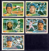 5 dif New York Mets 1988 Topps Big Baseball Mookie Wilson Len Dykstra Bob Ojeda - £1.59 GBP