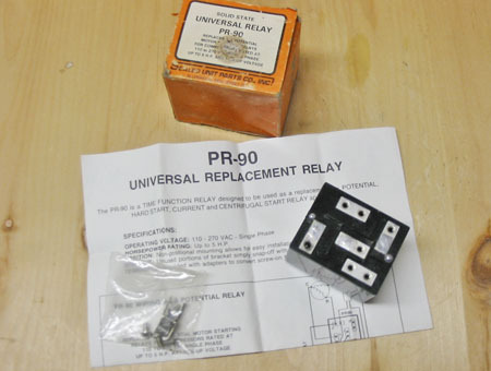 SUPCO PR-90 SOLID STATE UNIVERSAL POTENTIAL RELAY (110/270VAC, 1PH, 5HP) ~ NEW!  - $39.99