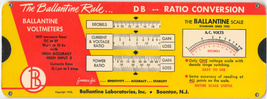 Vintage Engineering Slide Rule DB Ratio Conversion &amp; Volts DB Power Level - $14.95