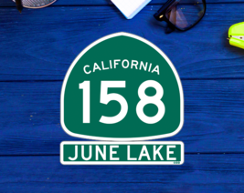 June Lake Route 158 Sticker 3.25&quot; or 4&quot; Tall California Vinyl USA CA Decal - $5.44+
