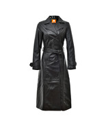 Women's Original Black Leather Trench Coat - 100% Genuine Sheepskin,  Wa... - $198.29+