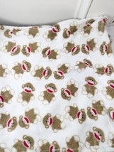 Baby Starters Sock Monkey Blanket plush soft lovey full body White Brown Red - $34.00