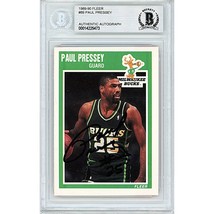 Paul Pressey Milwaukee Bucks Auto 1989 Fleer Basketball Signed Card Beckett Slab - £75.56 GBP