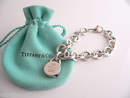 Tiffany &amp; Co 1837 Padlock Bracelet Bangle Circle Charm Silver Gift Pouch Love - £365.53 GBP