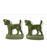 Antique 1928 NY Brass Co. Cast Iron Dog Bookends – # 134, Original Green... - $116.62
