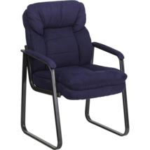 Navy Microfiber Executive Side Reception Chair with Lumbar Support and - £193.21 GBP