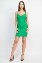 Green Sweetheart Cute Sleeveless Bodycon Club Party Wide Strap Bandage Dress - £19.77 GBP