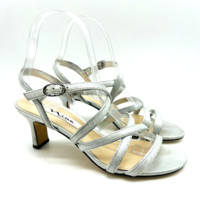 Nina  Genaya Strappy Evening Sandals- Silver, US 7.5M / EUR 37.5 - £23.67 GBP