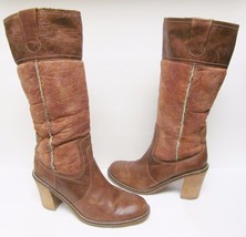 STEVE MADDEN &quot;Jakel&quot; Boots Suede Leather Western Fashion Sherpa Lined Brown 9 M - £30.36 GBP