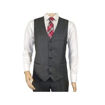 Men Suit BERLUSCONI Turkey 100% Italian Wool Super 180's 3pc Vested #Ber12 Gray image 6