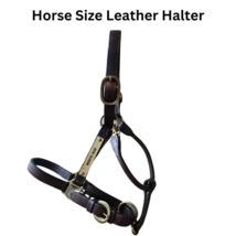 Leather Horse Size Halter Midnite High Brass Plate USED - £31.38 GBP