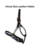 Leather Horse Size Halter Midnite High Brass Plate USED - £31.96 GBP