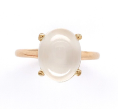 14k Yellow Gold 3.62 Carat Oval Cat's Eye Genuine Natural Moonstone Ring #J6463 - €439,86 EUR